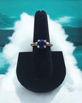 Blue Cubic Zirconia Wire Wrapped Ring