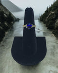 Blue Obsidian Wire Wrapped Ring
