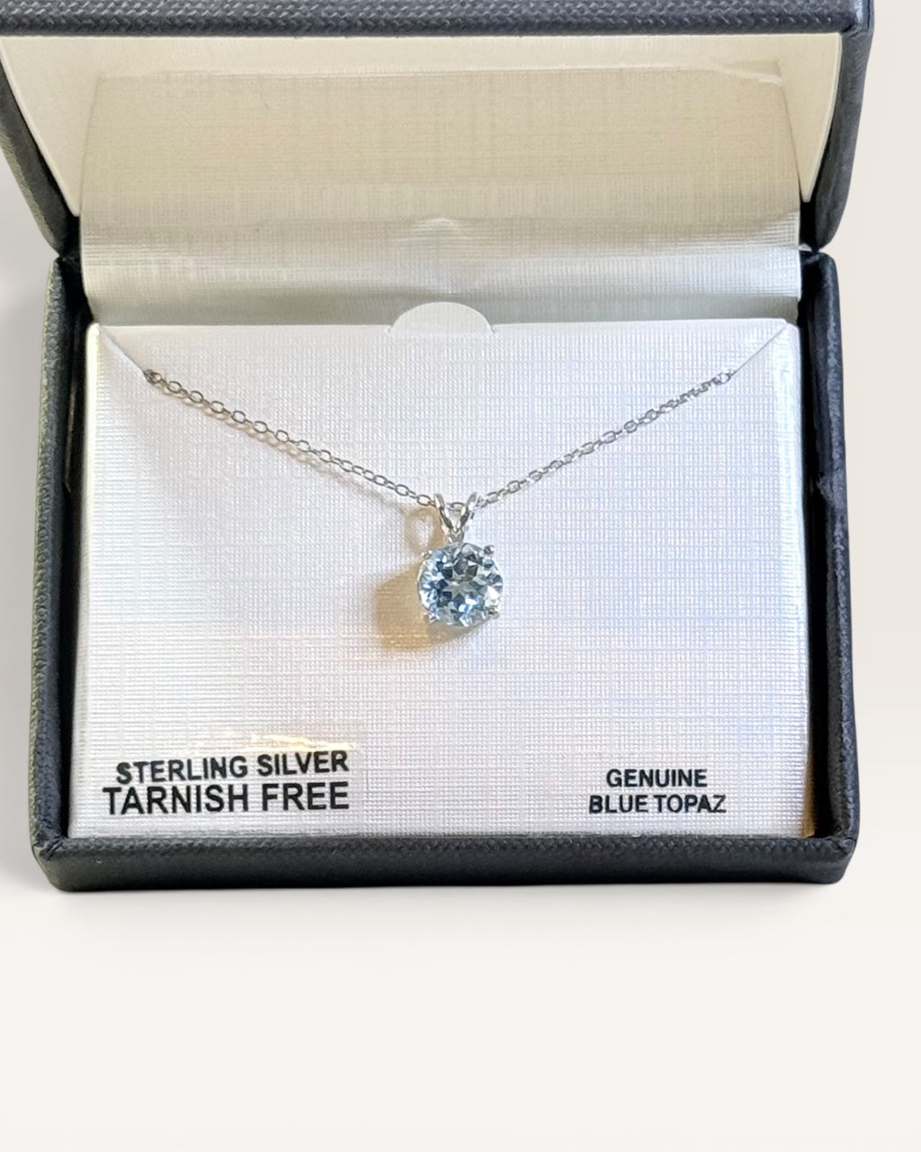Terra Vanessa Sky Blue Topaz with 18” Sterling Silver Chain  - NOS