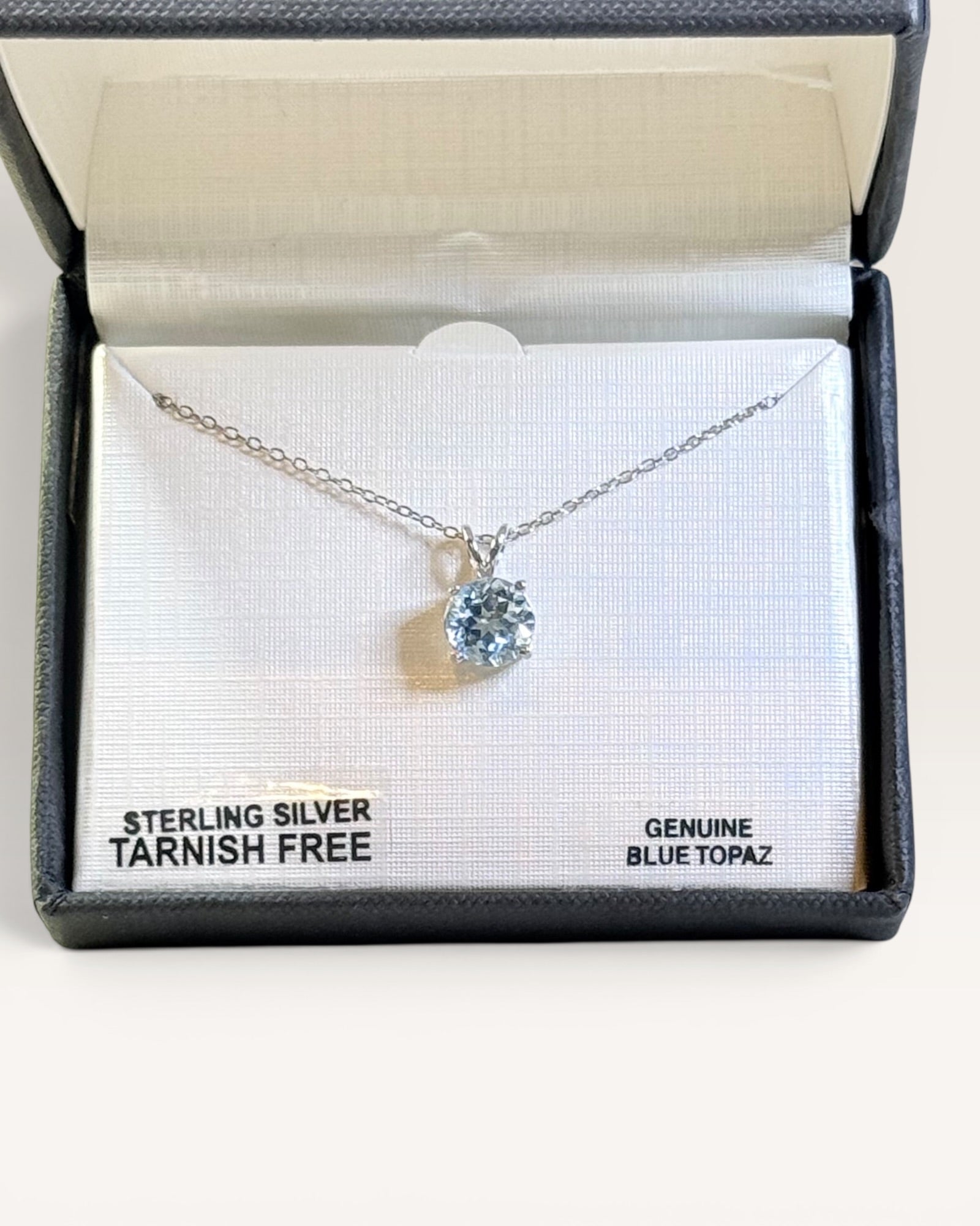 Terra Vanessa Sky Blue Topaz with 18” Sterling Silver Chain  - NOS
