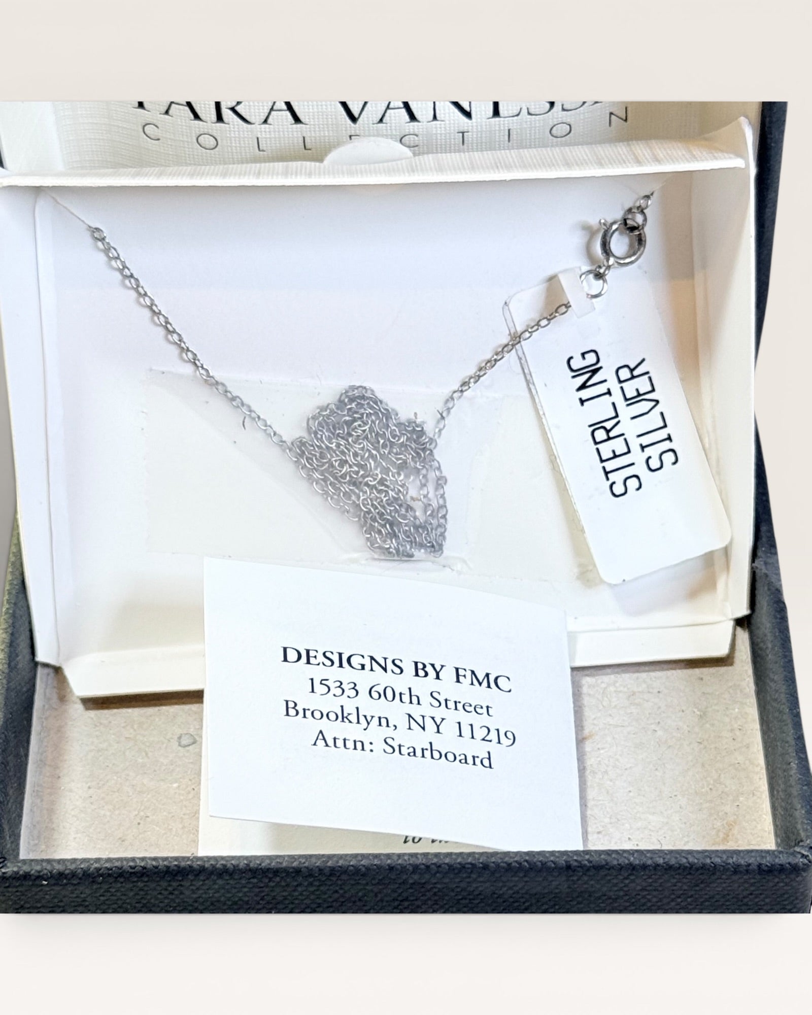 Terra Vanessa Sky Blue Topaz with 18” Sterling Silver Chain  - NOS