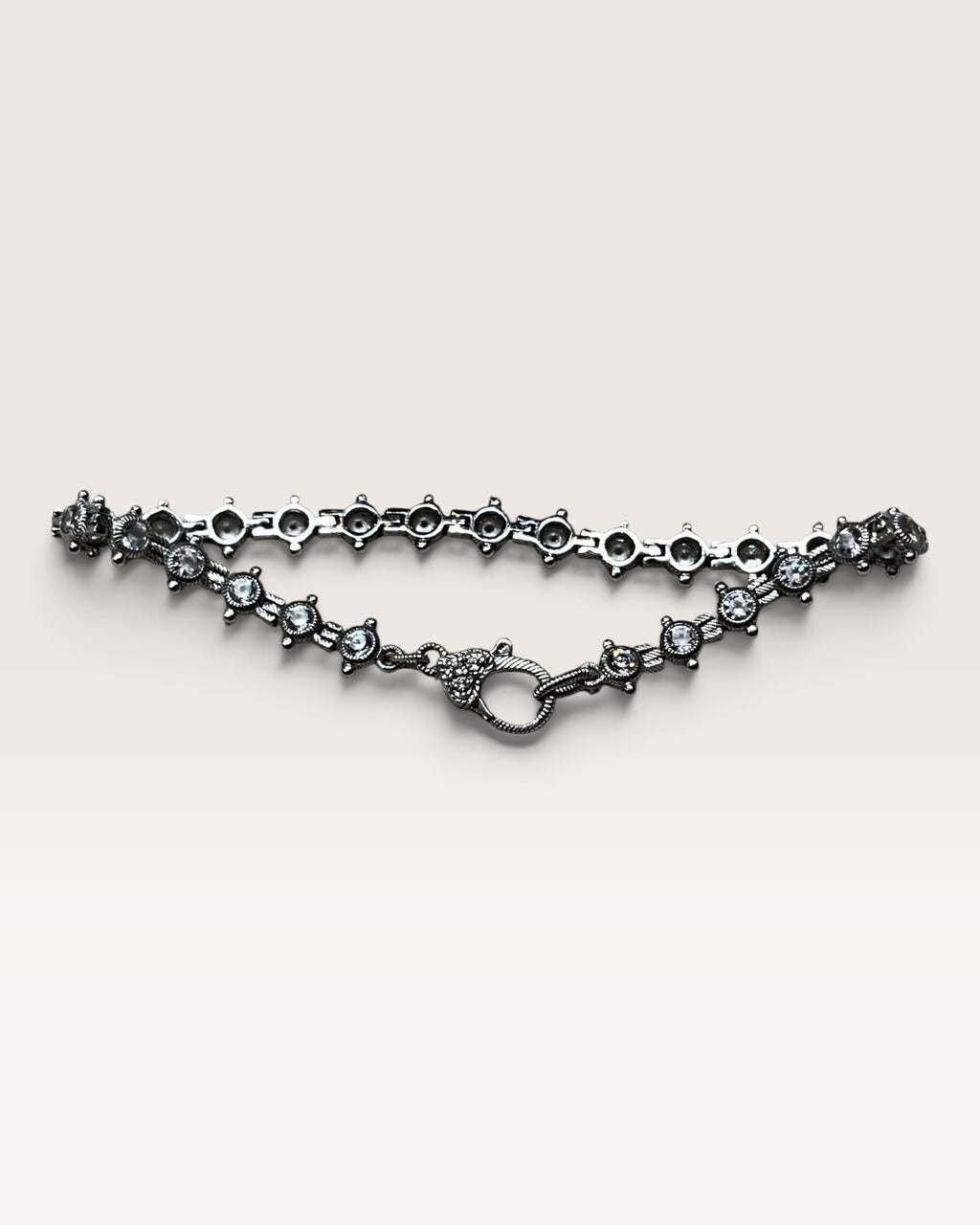 Judith Ripka Sterling Silver Rhodium Finish Cubic Zirconia Bracelet - Pre-Loved