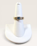 Gold over Sterling Silver Blue Topaz Gemstone Ring - Estate Sale (Great Condition)