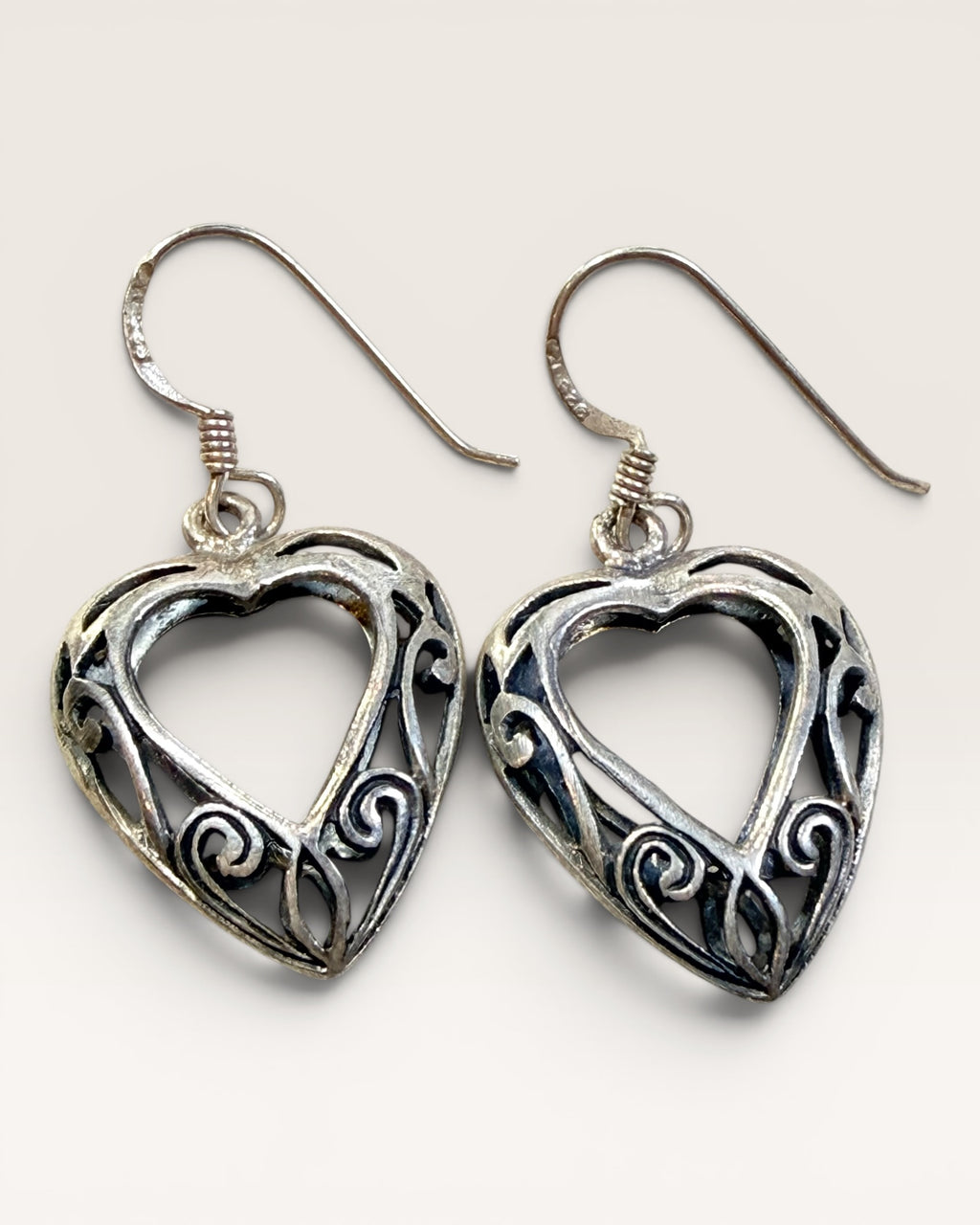 Sterling Silver Heart Shaped Earrings