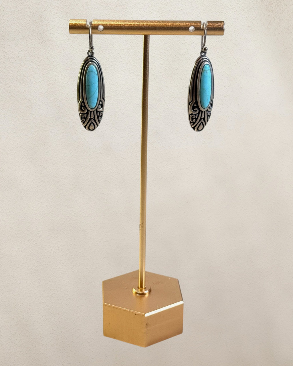 Sterling Silver Turquoise Dangle Earrings - Estate Sale (Great Condition)