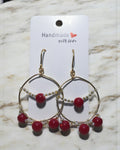 Red Glass Beads Designer Earrings