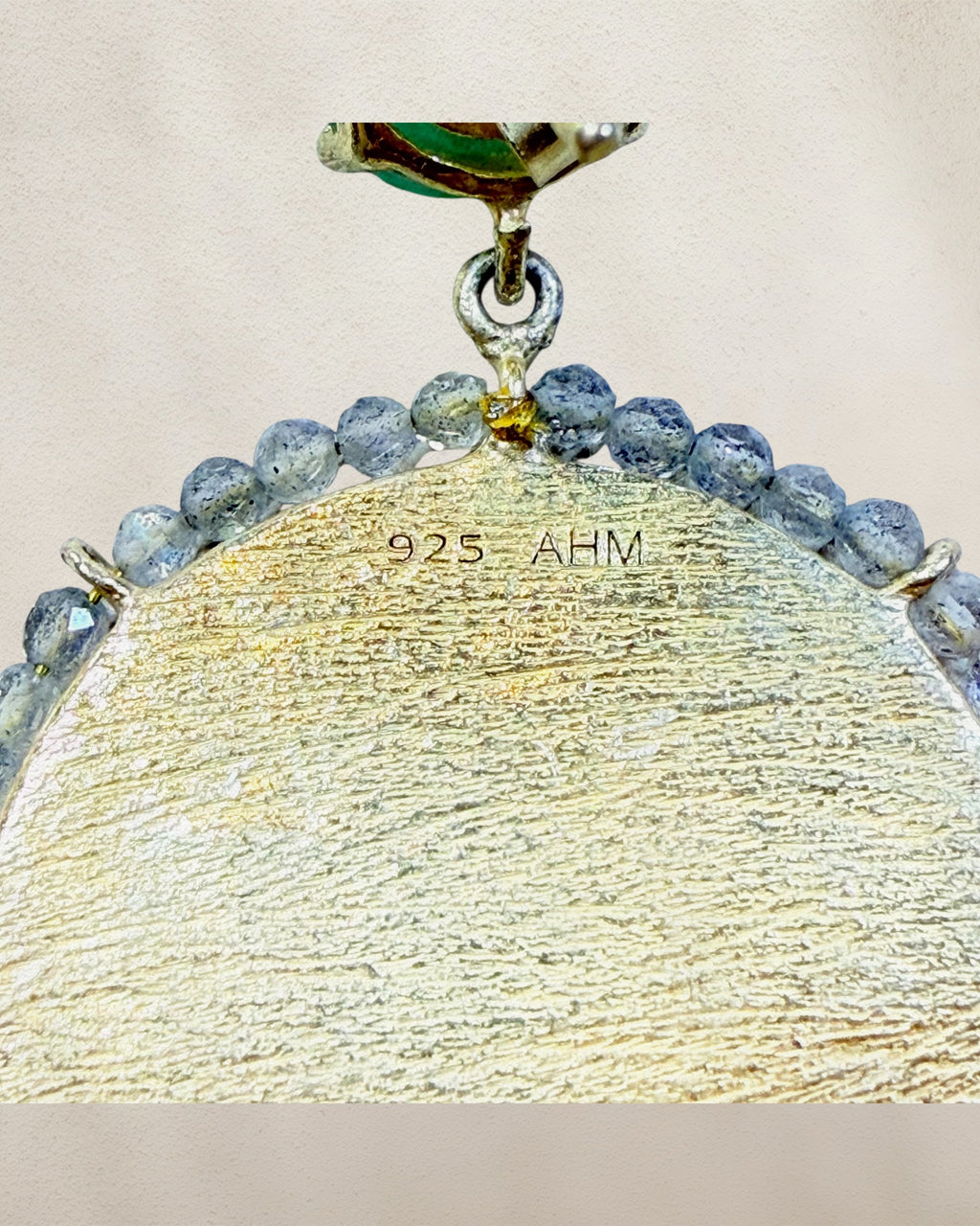 Gold over Sterling Silver Jade Post Dangle Earrings - Estate Sale (Great Condition)