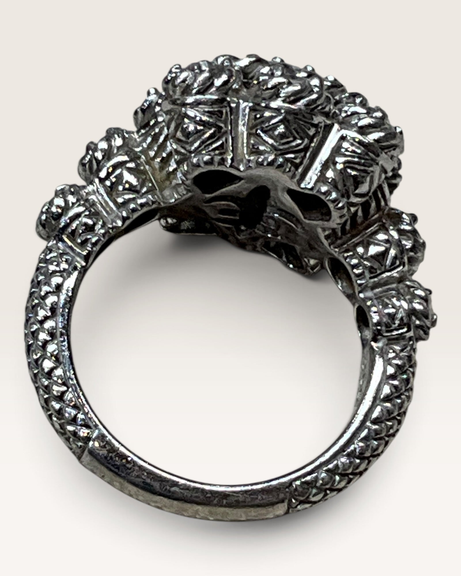 Judith Ripka Sterling Silver Flower Pave Cluster CZ Ring - Pre-Loved
