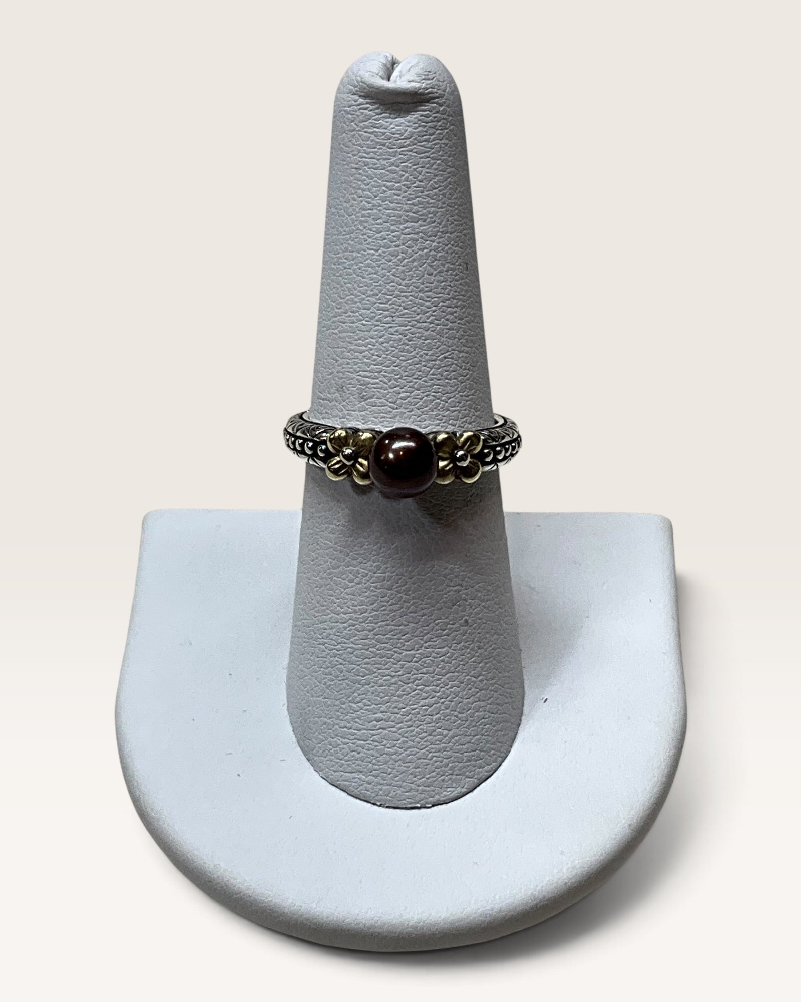 Barbara Bixby 925 Sterling Silver & 18K Yellow Gold Pearl Ring - Pre-Loved