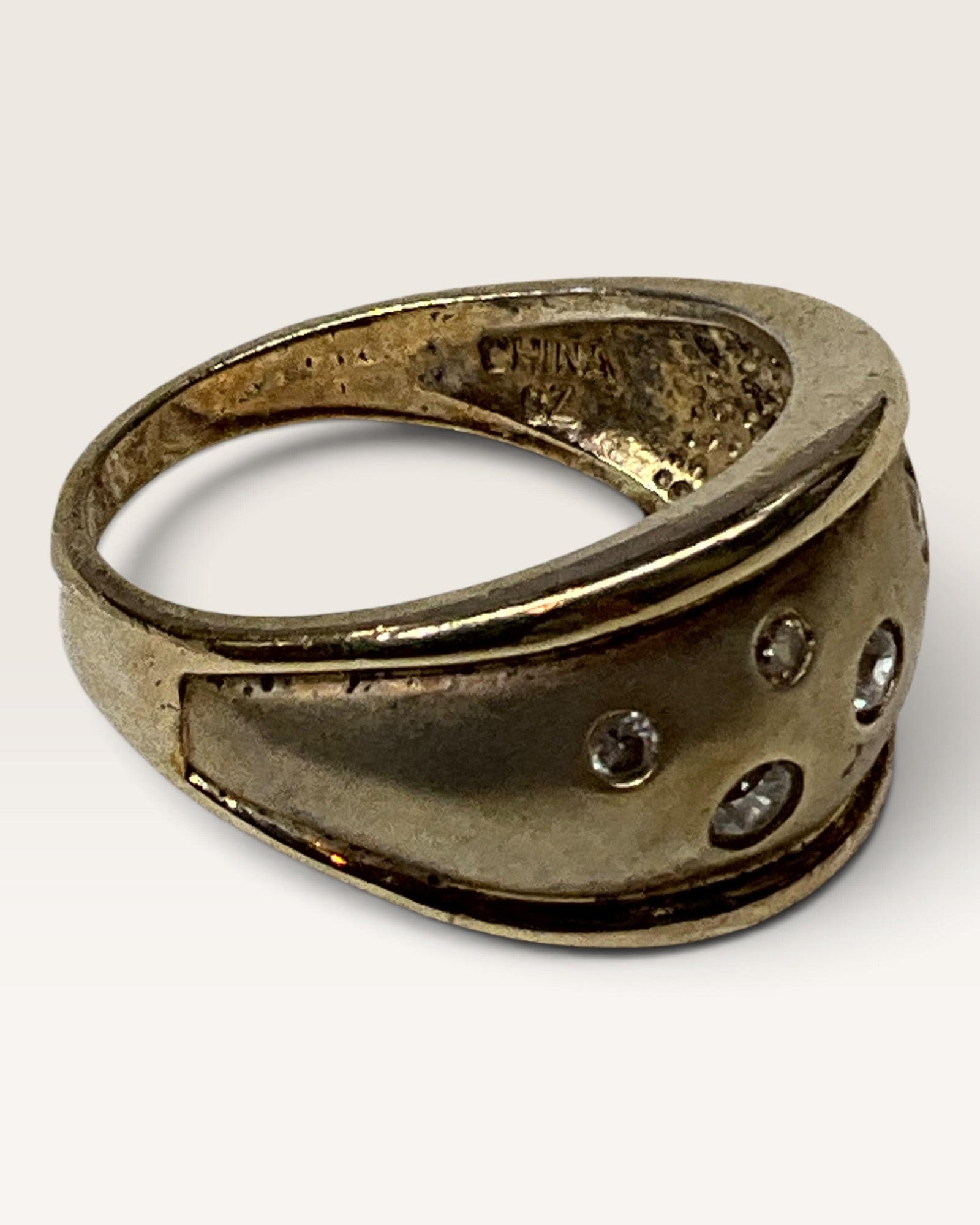 Ross Simons Gold over Sterling Crystals Ring - Pre-Loved