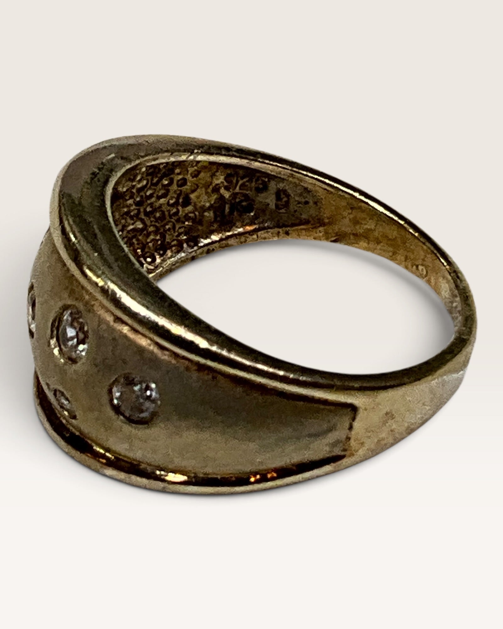 Ross Simons Gold over Sterling Crystals Ring - Pre-Loved