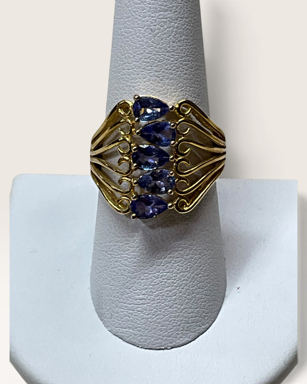 Tanzanite 18k Yellow Gold Over Sterling Silver 5-stone Ring - Pre-Loved