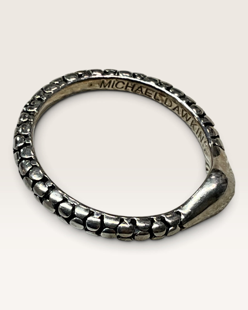 Michael Dawkins Sterling Silver Pebble Bead Ring - Pre-Loved