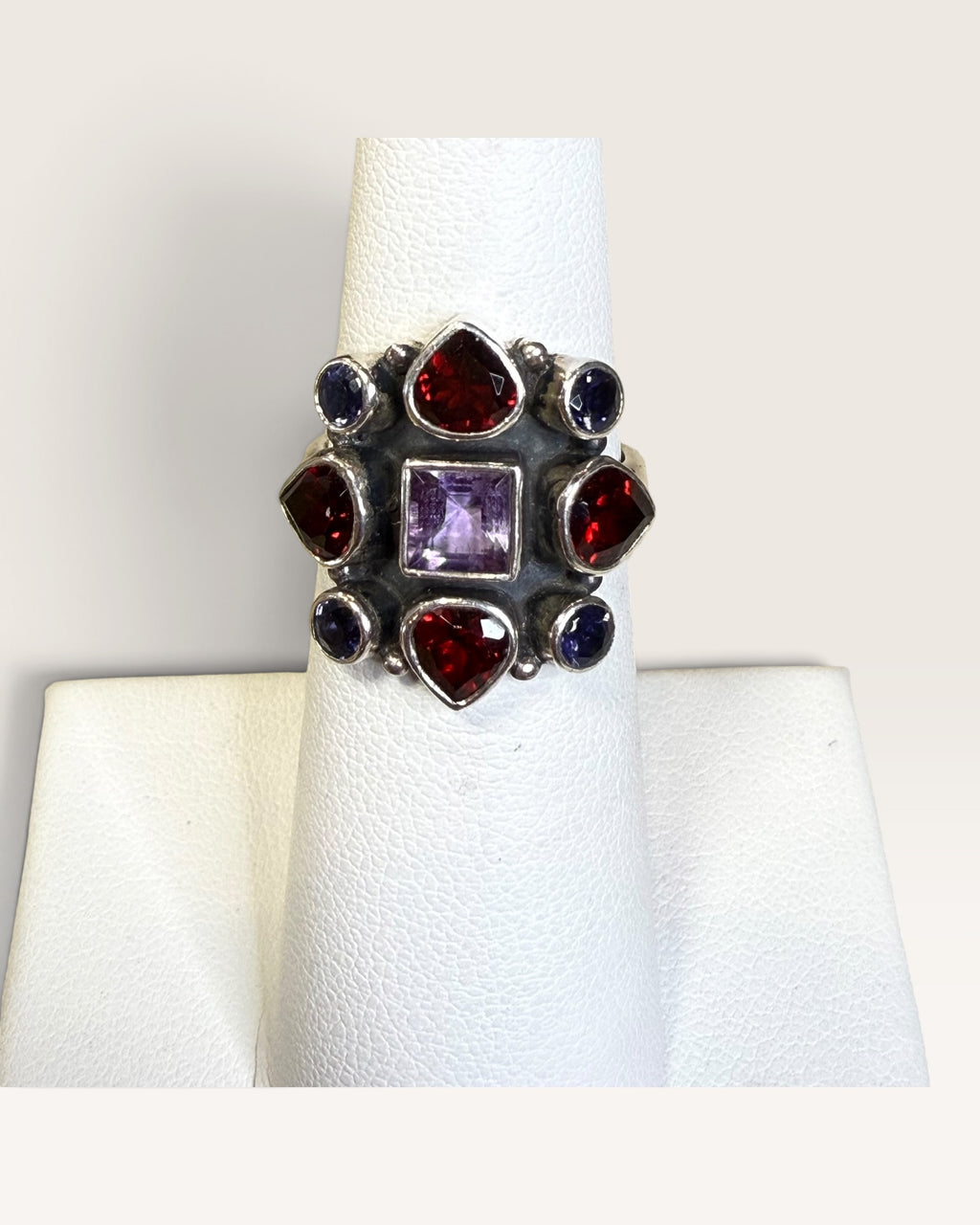Nicky Butler Amethyst, Tanzanite and Garnet Gemstone Ring -Pre-Loved