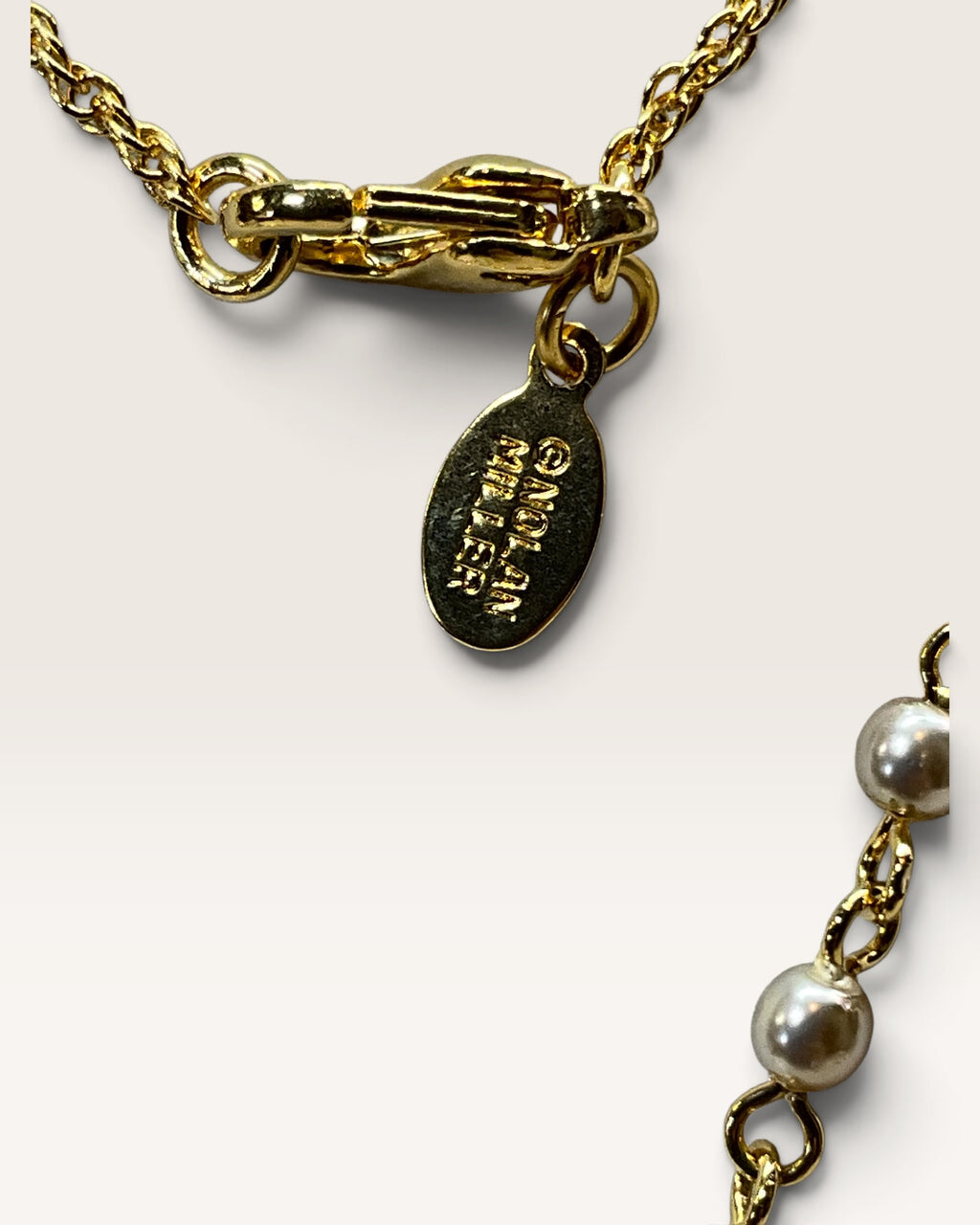Nolan Miller Glamour Collection Gold-Tone Pearl Necklace - Pre-Loved