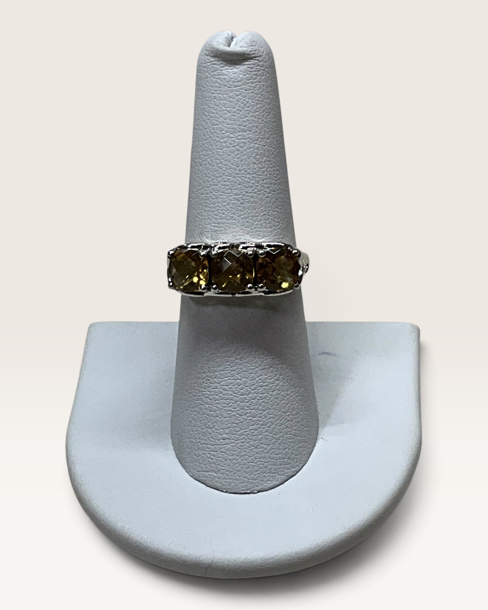 Nicky Butler Three-Stone Citrine Cocktail Sterling Silver Ring - Pre-Loved