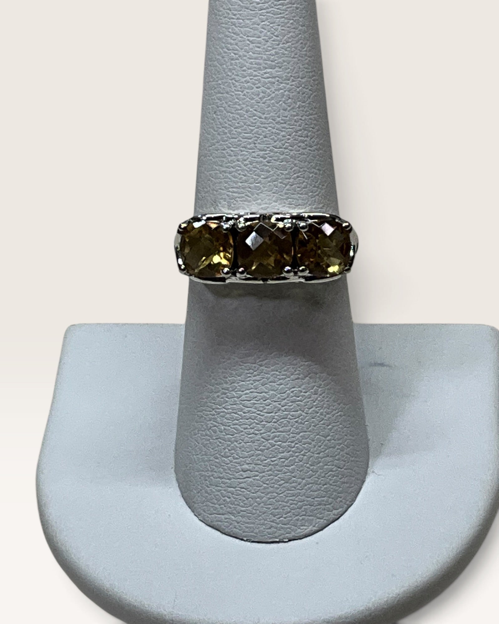 Nicky Butler Three-Stone Citrine Cocktail Sterling Silver Ring - Pre-Loved