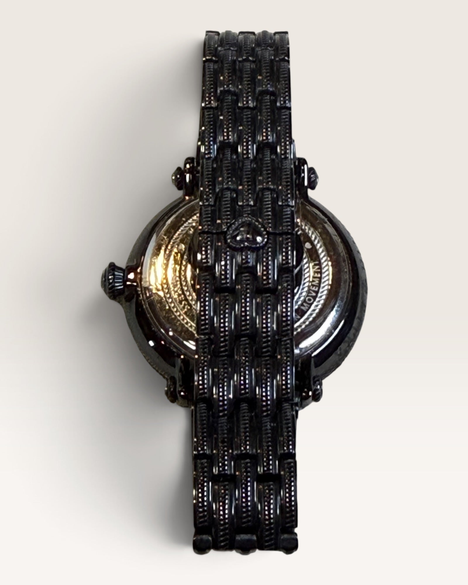 Judith Ripka Stainless Steel Black London Watch White Small