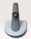 10K Peridot and White Topaz Ring - Pre-Loved