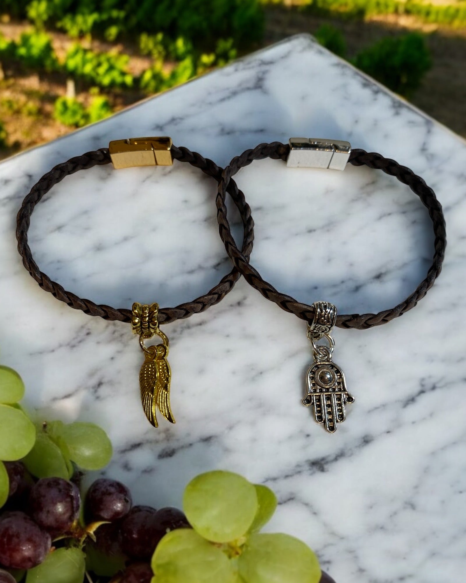 Slate Braided Leather Bracelet