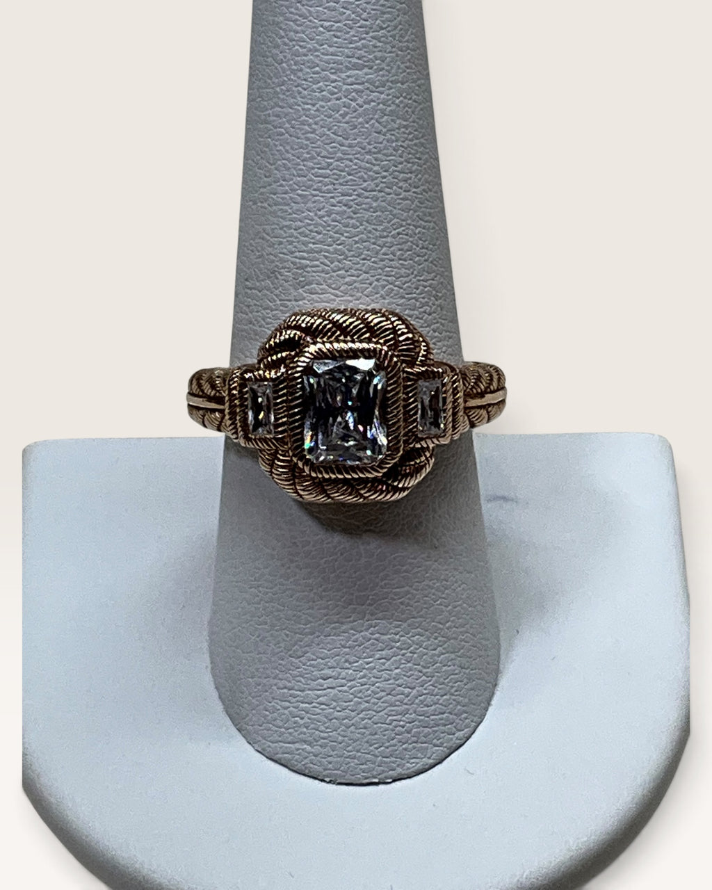 Judith Ripka Thailand Gold Over Sterling Silver Emerald CZ Ring - Pre-Loved