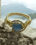 Aquamarine Wire Wrapped Ring (Size 7)