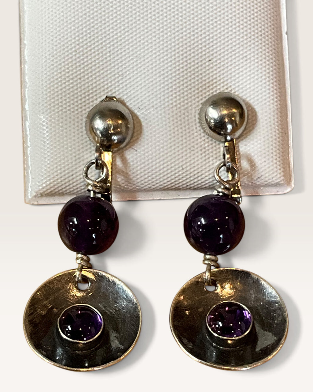 Regina Marie Sterling Silver Amethyst Clip On Earrings - Pre-Loved