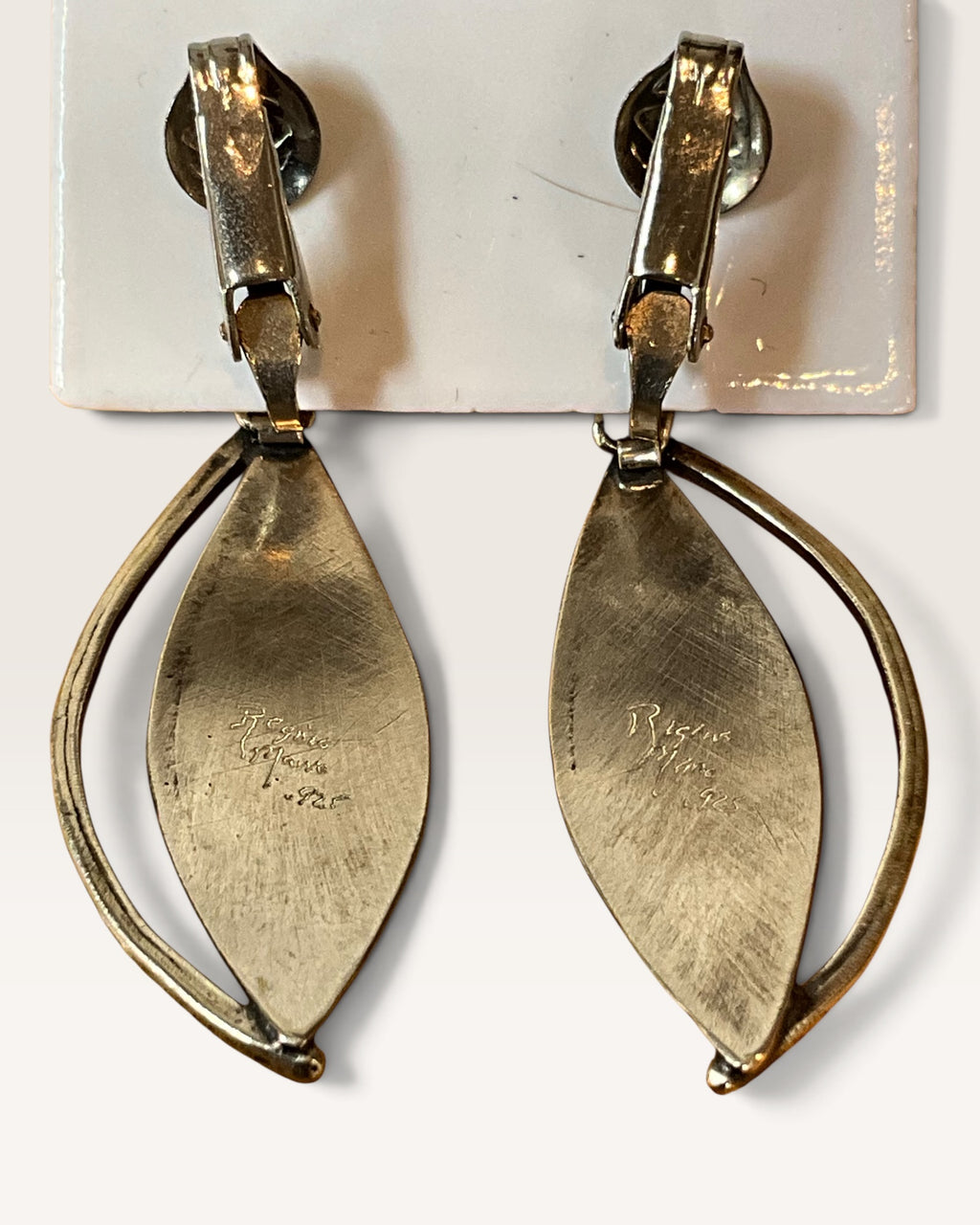 Regina Marie Sterling Silver & Rainbow Moonstone Clip On Earrings - Pre-Loved