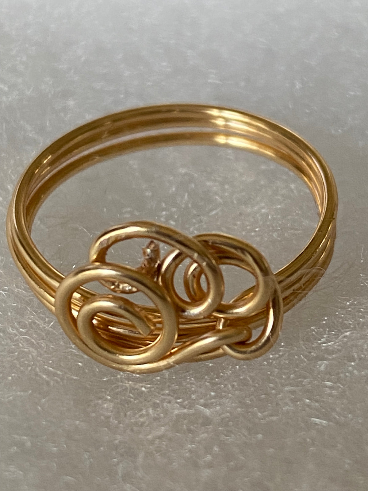 Gold Spiral Rosette Wire Wrapped Ring
