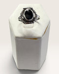 Sterling Silver Black Onyx Gemstone Ring - Pre-Loved