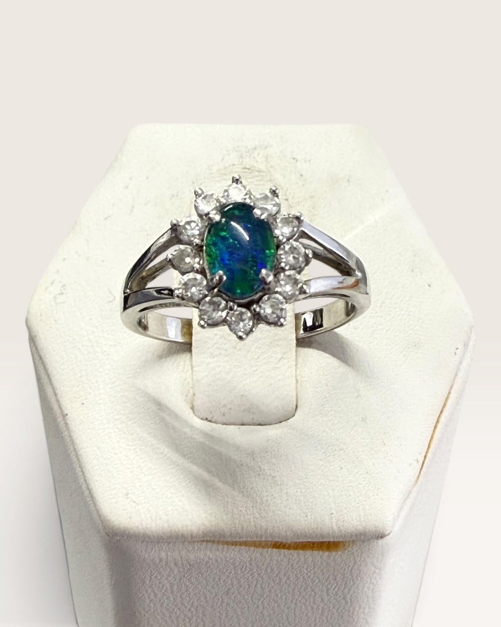 Sterling Silver Aurora Black Opal - Pre-Loved