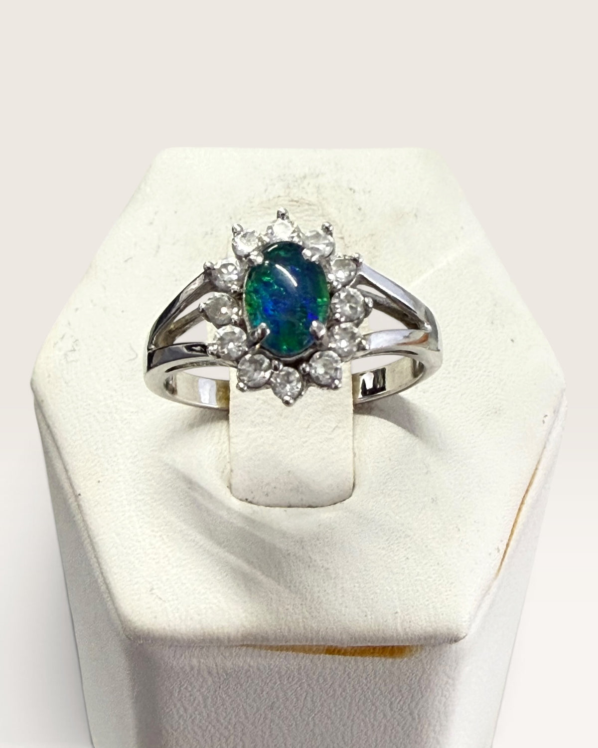 Sterling Silver Aurora Black Opal - Pre-Loved