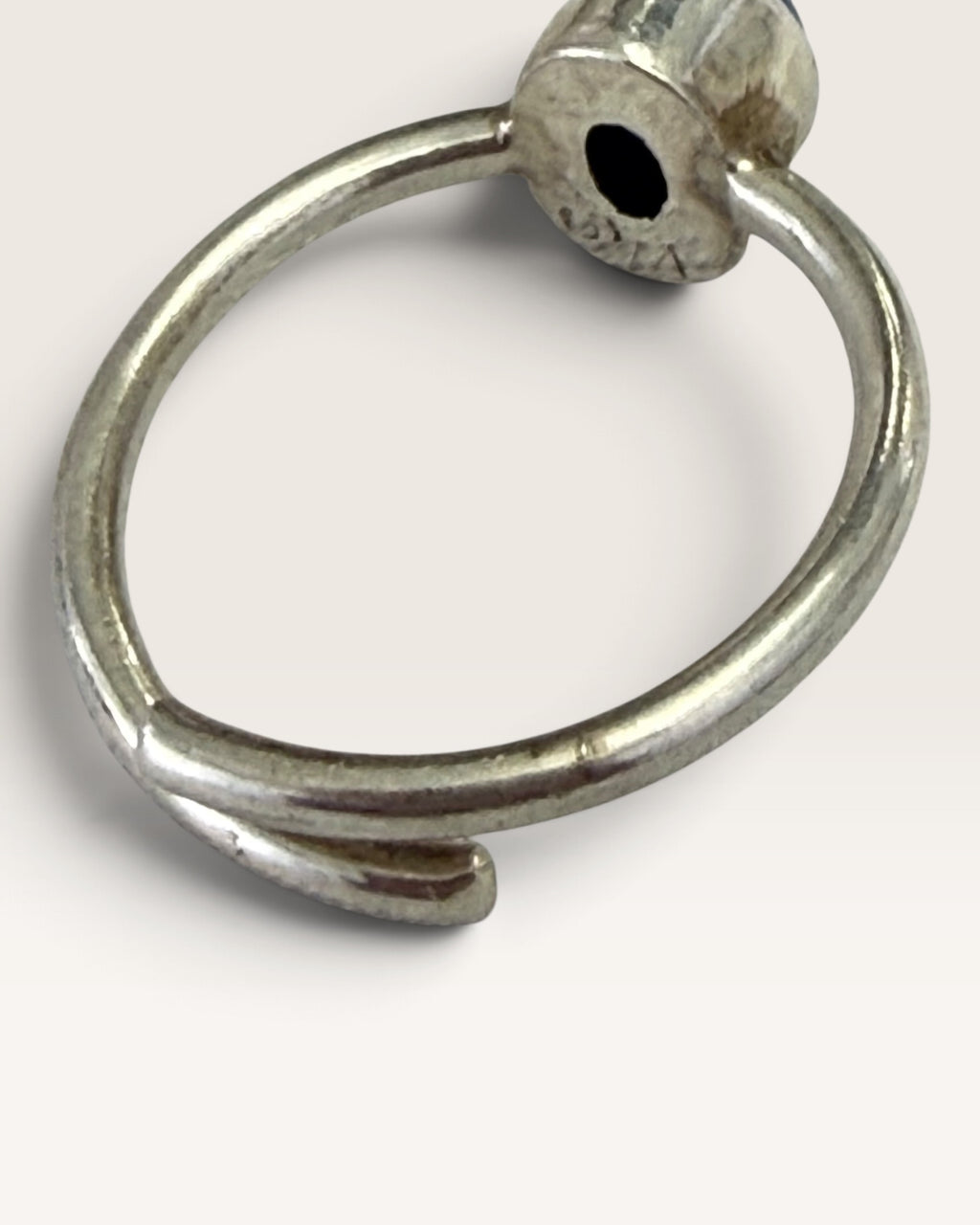 Sterling Silver Blue Calcedony Adjustable Gemstone Ring