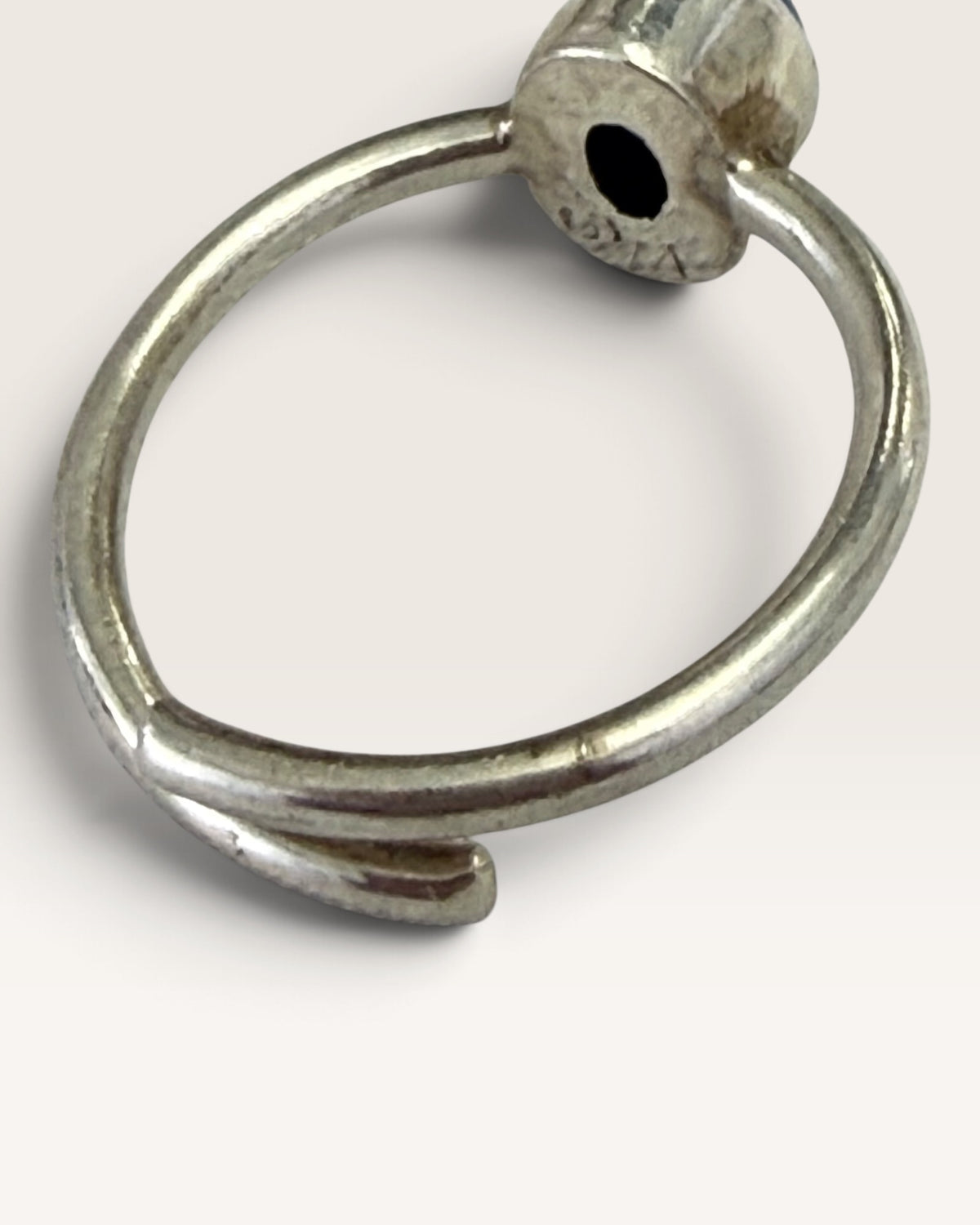 Sterling Silver Blue Calcedony Adjustable Gemstone Ring