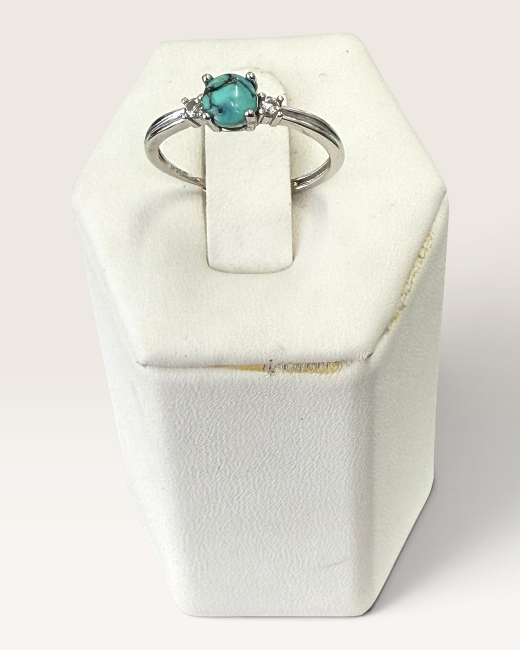 Sterling Silver Spider Web Turquoise Gemstone Ring