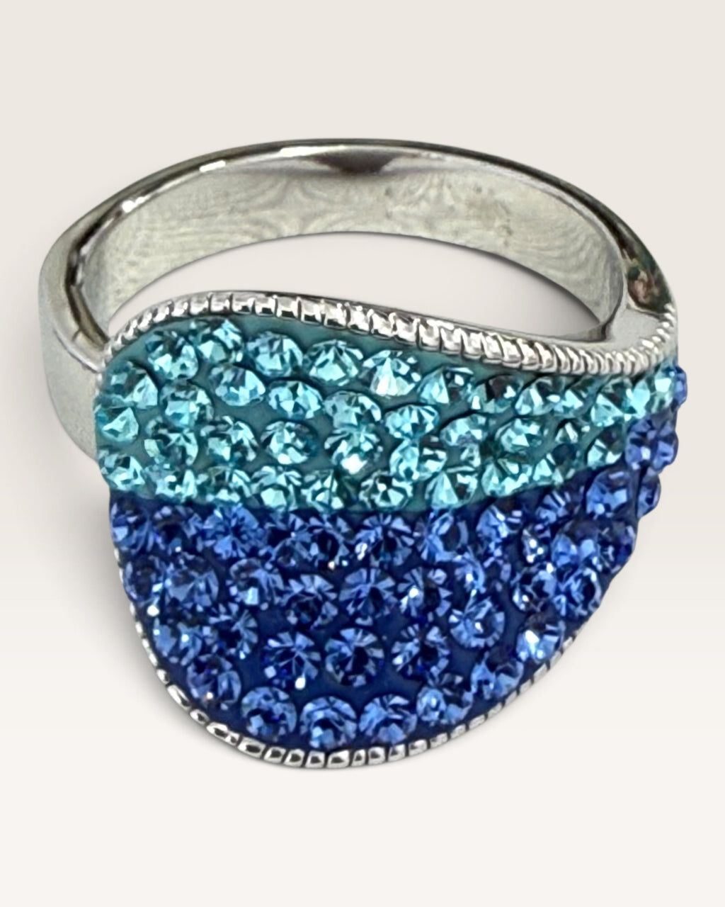 Danbury Mint Royal Blue & Light Blue Cubic Zirconia Ring - Pre-Loved