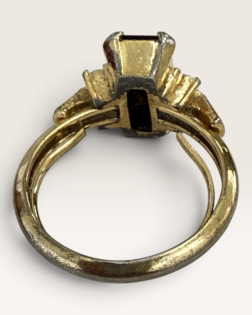 Avon Plaza IV Gold-Tone with Emerald-cut Faux Amethyst Cubic Zirconia