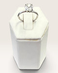 Uncas Silver Tone Cubic Zirconia Solitaire Ring - Pre-Loved