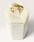 Vintage Avon "Duet" Faux Opal Bypass Ring Gold Tone - Pre-Loved