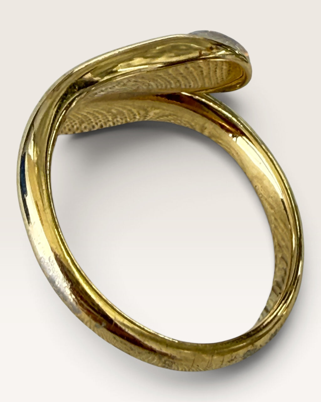 Vintage Avon "Duet" Faux Opal Bypass Ring Gold Tone - Pre-Loved