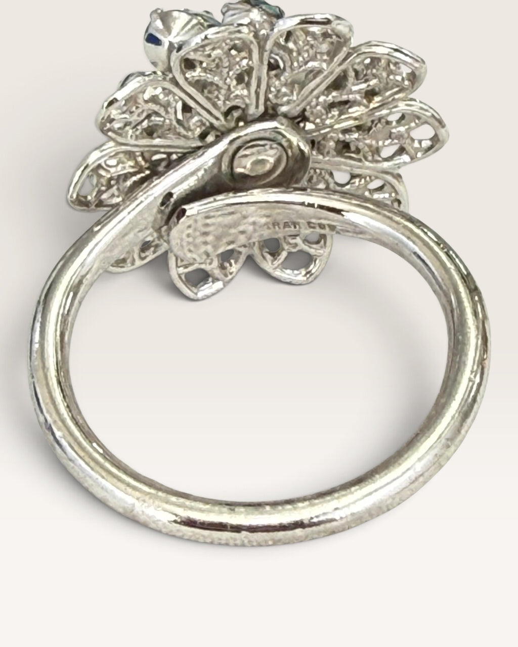 Vintage Sarah Coventry Silver Tone Flower Cluster Ring - Pre-Loved