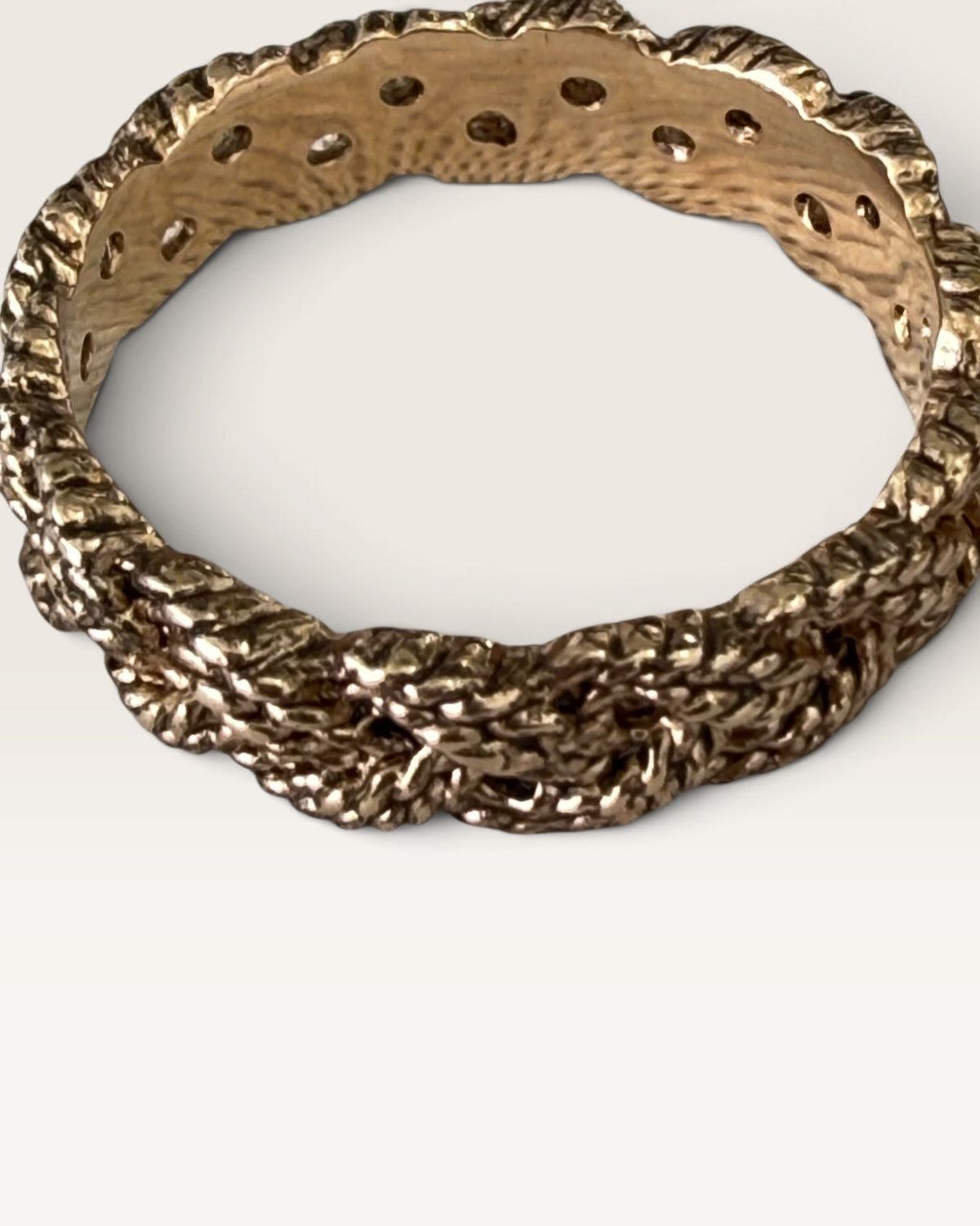 1982 Avon Braided Gold Tone Twist Ring - Pre-Loved