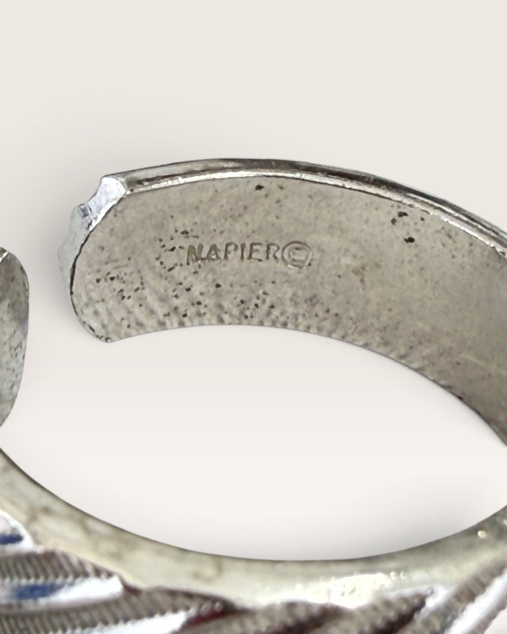 Napier Silver Tone Open Band Ring - Pre-Loved