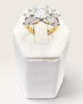 EDCO 14K Gold Tone Cubic Zirconia Cluster Ring - Pre-Loved