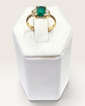 Gold Tone Avon Emerald Cut Green Synthetic Emerald Ring - Pre-Loved