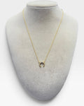Gold Over Sterling Silver with Natural Diamonds Dainty Pendant Necklace
