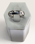 Sterling Silver Black Spinel & Zircon Gemstone Band Ring