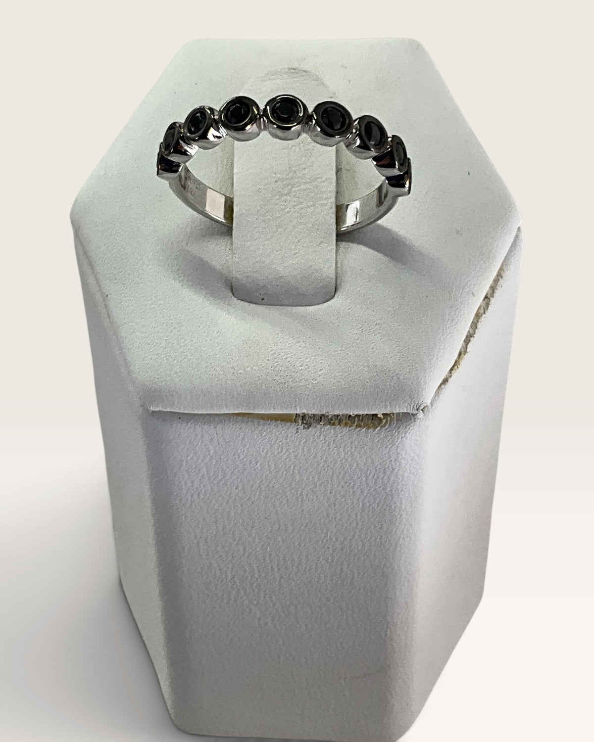 Sterling Silver Black Spinel & Zircon Gemstone Ring