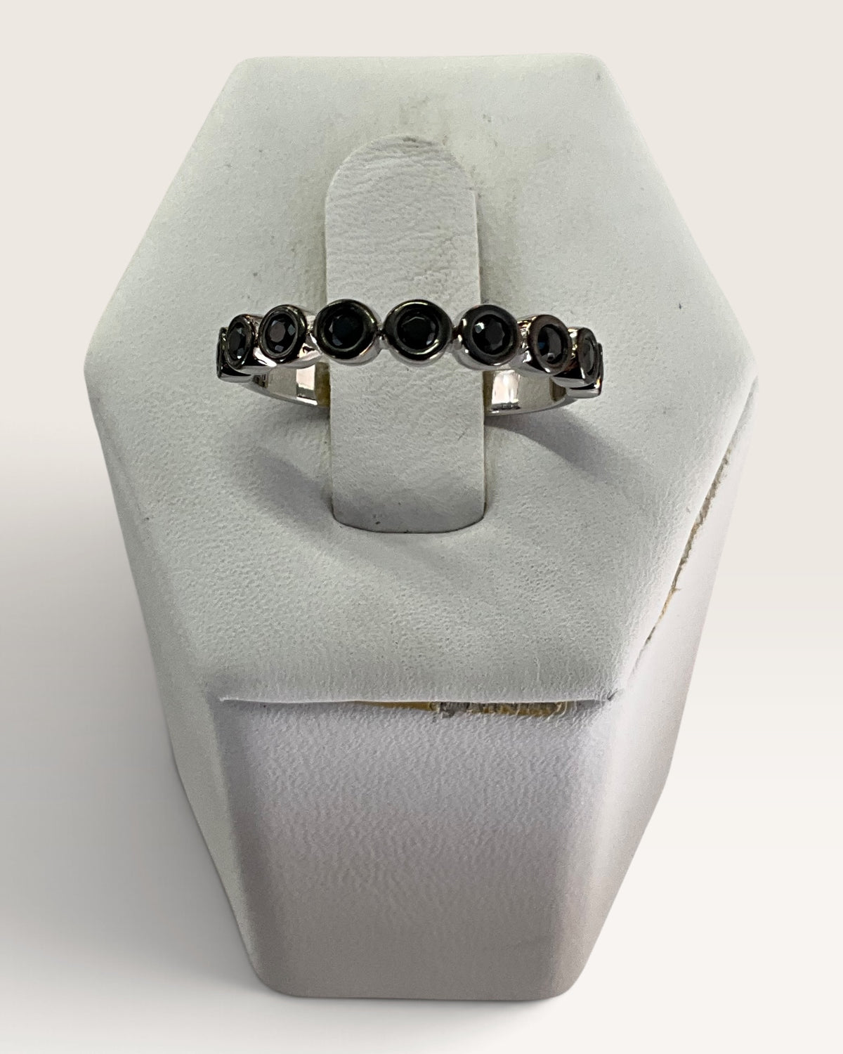 Sterling Silver Black Spinel & Zircon Gemstone Ring