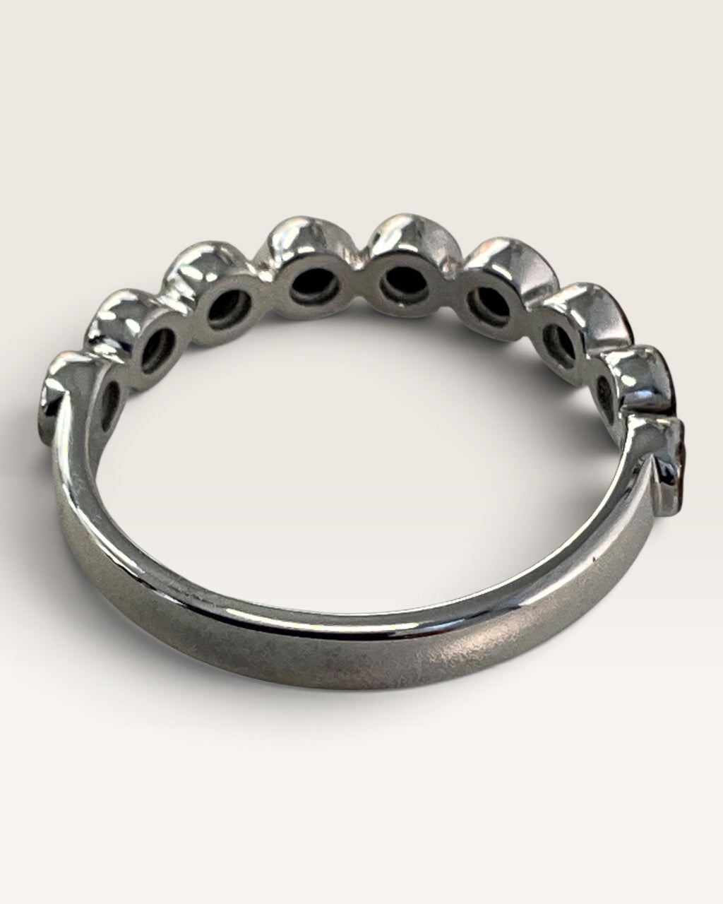 Sterling Silver Black Spinel & Zircon Gemstone Ring